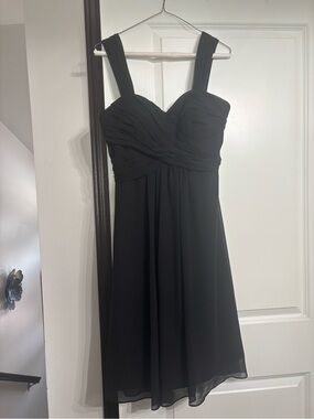 Bill Levkoff Black Sleeveless Chiffon Midi Dress